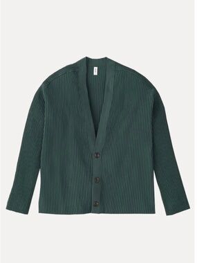 BNWT KOTN unisex Nile rib  Deep Green Button-Up Cardigan